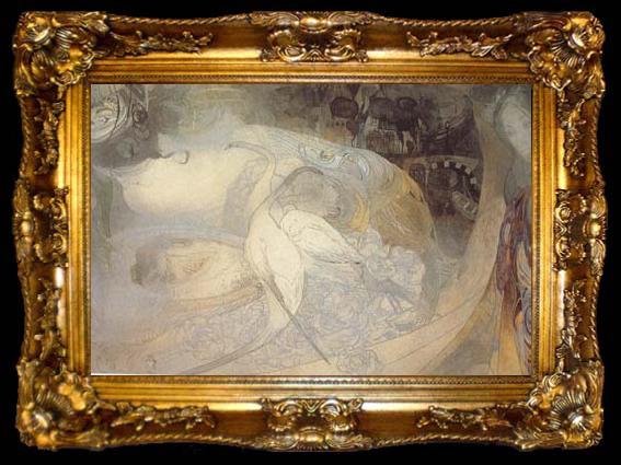 framed  Georges de  Feure Swan Lake (mk19), ta009-2